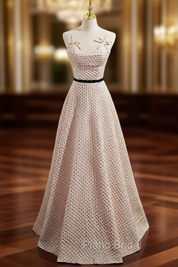 A-Line Spaghetti Straps Formal Prom Dresses