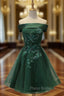 A-line Square Neckline Sleeveless Tulle Satin Short/Mini Homecoming Dresses With Appliqued Beading