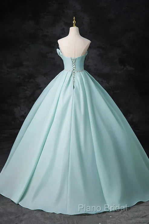 A-Line Strapless Formal Tulle Floor Length Formal Dresses Off Shoulder Formal Prom Dresses Secondary image