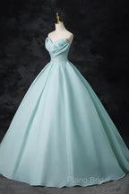 A-Line Strapless Formal Tulle Floor Length Formal Dresses Off Shoulder Formal Prom Dresses