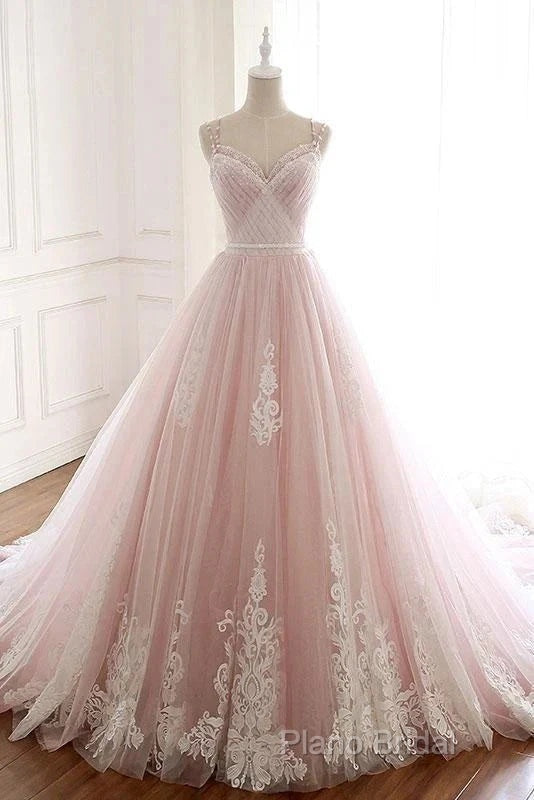 A Line Straps Tulle Lace Appliques Formal Prom Dresses Off Shoulder Floor Length Beautiful