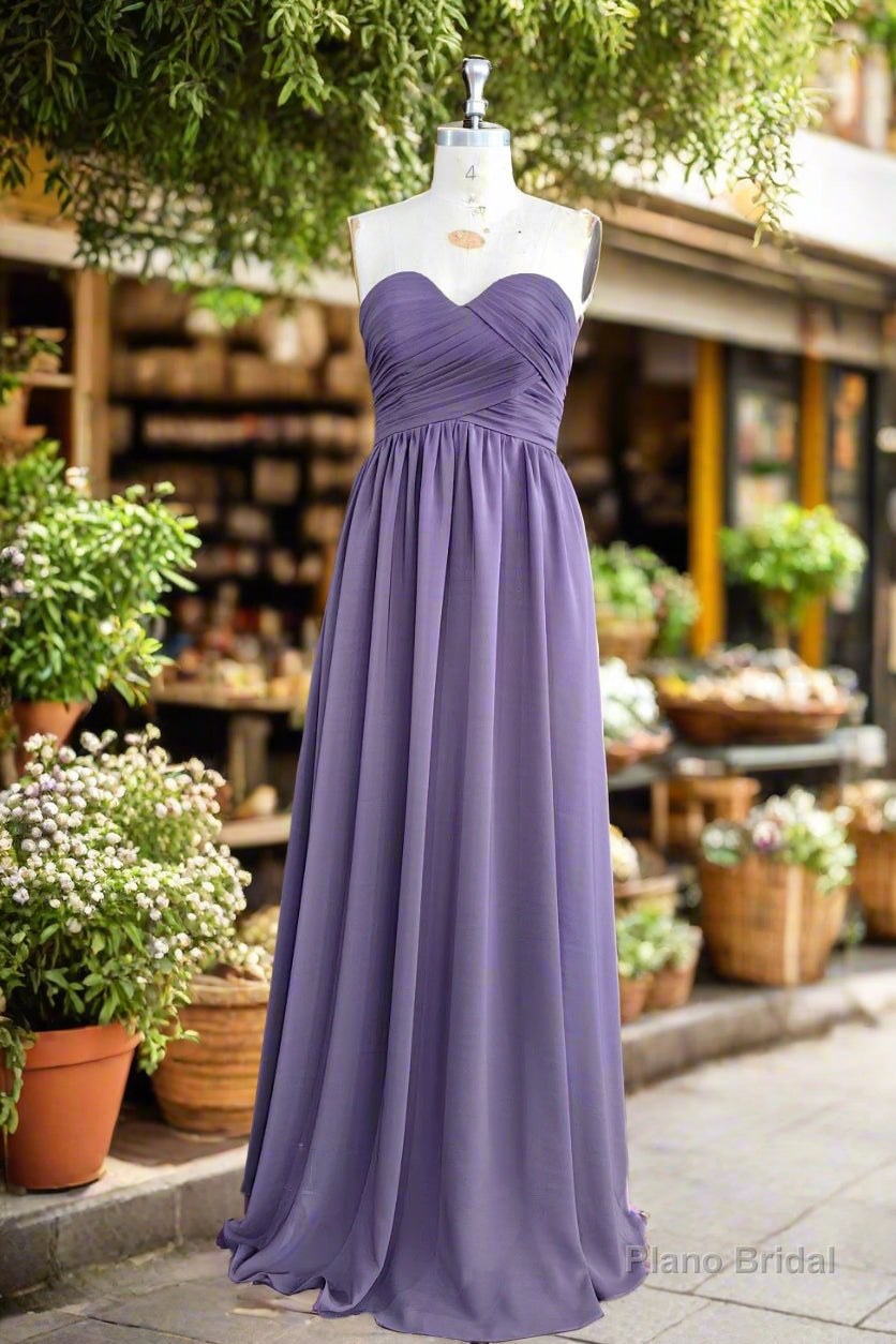 A-line Sweetheart Chiffon Floor-Length Long Bridesmaid Dresses Secondary image