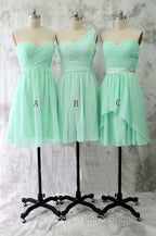 A-Line Sweetheart One-Shoulder Chiffon Bridesmaid Dresses