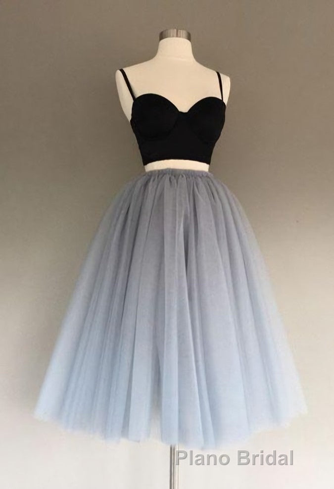 A Line Two Piece Homecoming Dresses Short Tulle Formal Prom Gowns Secondary image