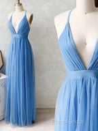 A-Line V Neck Chiffon Long Formal Prom Dresses Formal Dresses Bridesmaid Dresses