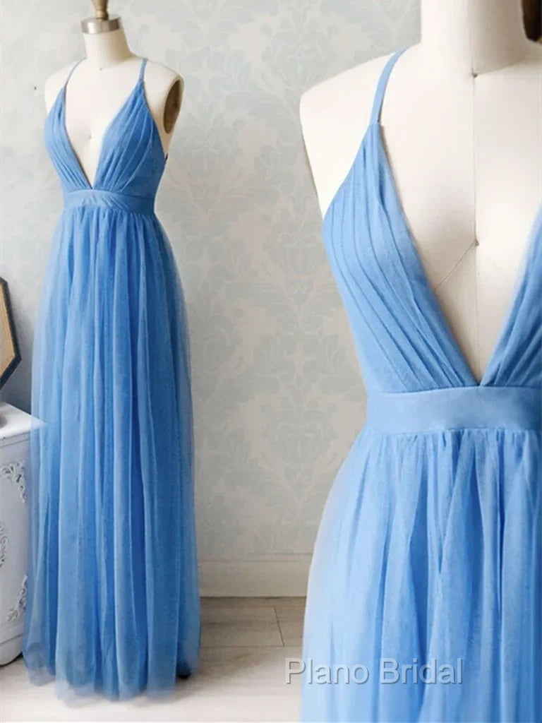 A-Line V Neck Chiffon Long Formal Prom Dresses Formal Dresses Bridesmaid Dresses
