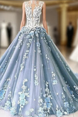 A-Line Vintage Backless Wedding Dresses Tulle High Neck