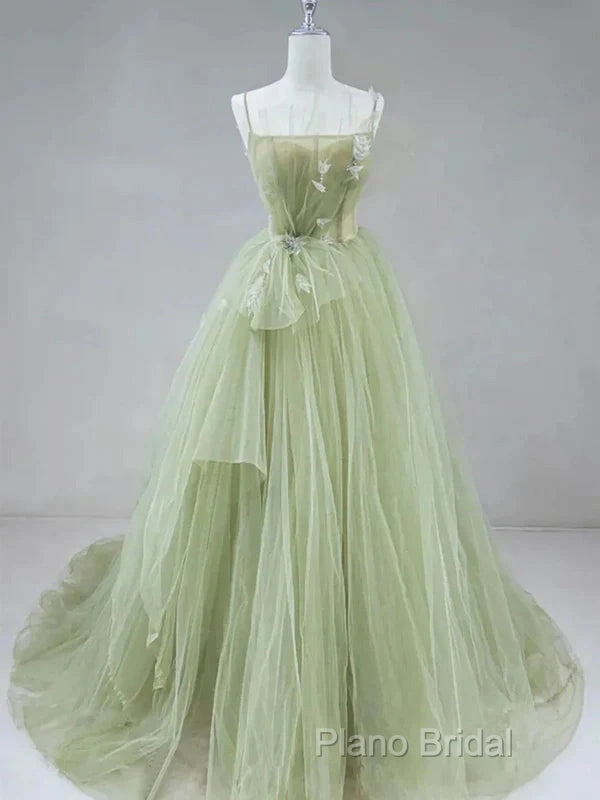 A-Shaped Tight Fitting Corset With Sage Green Chiffon On The Back Long Adult Dresses Sage Formal Prom Dresses