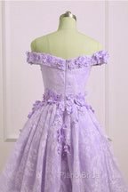 Adorable Lace Light Purple High Low Homecoming Dresses, Cute Sweetheart Formal Prom Dresses