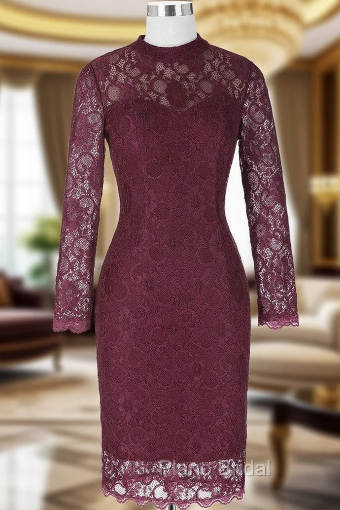 Adorable Wine Red Long Sleeve Mother of the Bride Dresses Main image