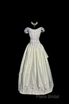 Aesthetic Ball Gown Off The Shoulder White Formal Prom Dresses Ruffle Long Party Dresses