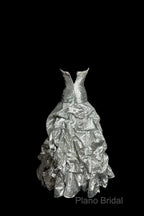 Aesthetic Mermaid Sweetheart Neckline Gray Taffeta Formal Prom Dresses Ruffle Long Party Dresses