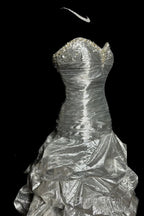 Aesthetic Mermaid Sweetheart Neckline Gray Taffeta Formal Prom Dresses Ruffle Long Party Dresses