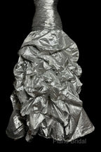 Aesthetic Mermaid Sweetheart Neckline Gray Taffeta Formal Prom Dresses Ruffle Long Party Dresses