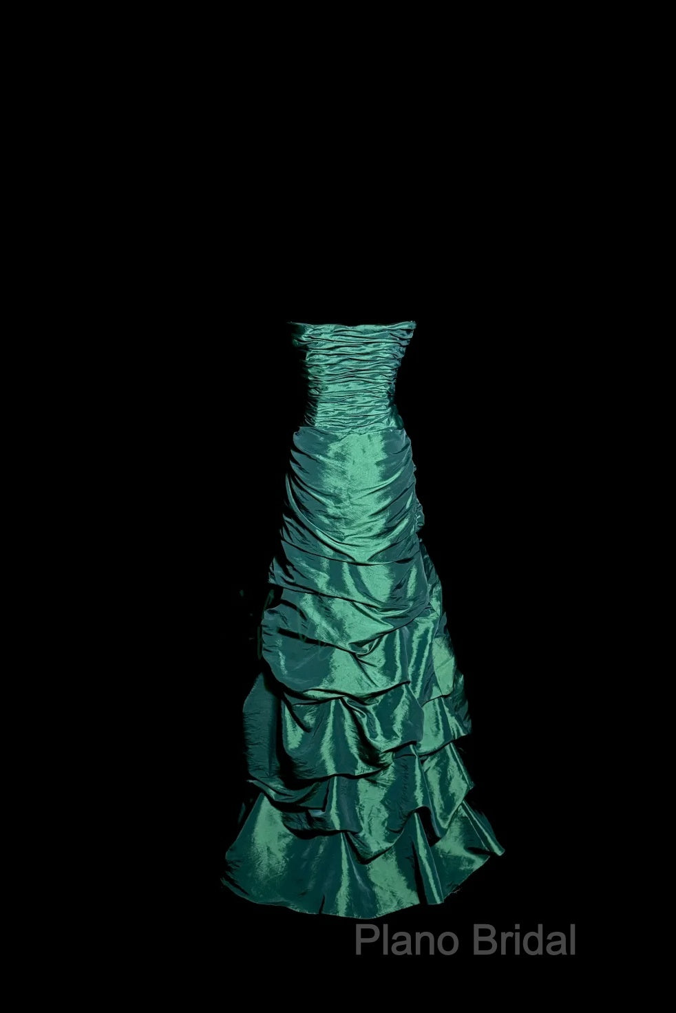 Aesthetic Mermaid Sweetheart Neckline Green Taffeta Formal Prom Dresses Ruffle Long Party Dresses