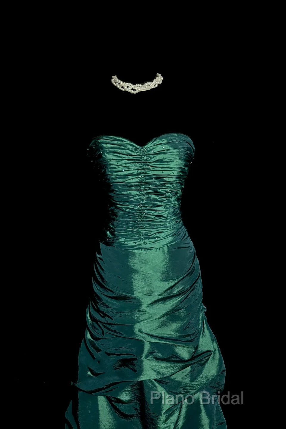 Aesthetic Mermaid Sweetheart Neckline Green Taffeta Formal Prom Dresses Ruffle Long Party Dresses