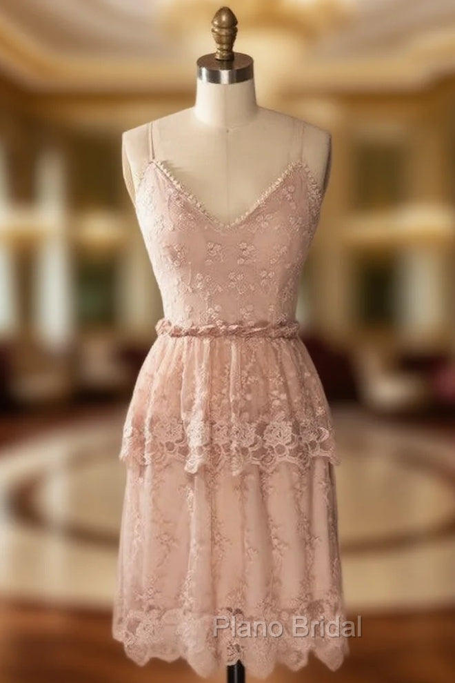 Amazing Backless Homecoming Dresses Spaghetti Straps Homecoming Dresses Main image