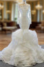 At Incredible Price White Mermaid Tulle Off the Shoulder Long Sleeve Wedding Dresses