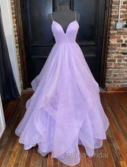 Ball Gown A-Line Formal Prom Dresses Dresses Formal Floor Length Sleeveless Tulle Backless With Pleats Ruffles