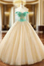 Ball Gown Champagne Tulle Sequins Off The Shoulder Wedding Dresses