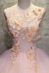 Ball Gown Long Formal Prom Dresses Flowers Gorgeous Quinceanera Dresses With Flowers