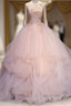 Ball Gown Long Formal Prom Dresses Flowers Gorgeous Quinceanera Dresses With Flowers