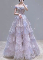 Ball Gown Off The Shoulder Tulle Formal Prom Dresses Evening Dresses