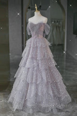 Ball Gown Off The Shoulder Tulle Formal Prom Dresses Evening Dresses