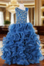 Ball Gown Organza Ruffles Girls Pageant Dresses For Weddings