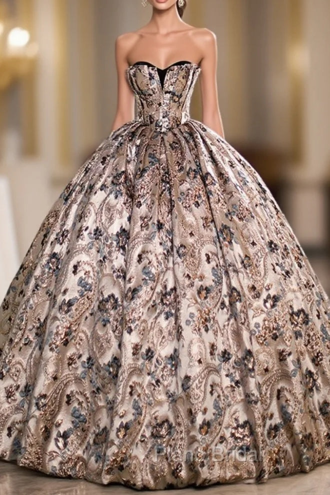 Ball Gown Print Sweetheart Quinceanera Dresses