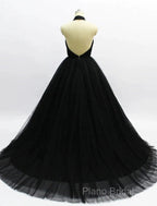 Ball Gown Formal Prom Dresses Open Back Dresses Wedding Party Court Train Sleeveless Halter Tulle Backless With Pleats