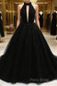Ball Gown Formal Prom Dresses Open Back Dresses Wedding Party Court Train Sleeveless Halter Tulle Backless With Pleats