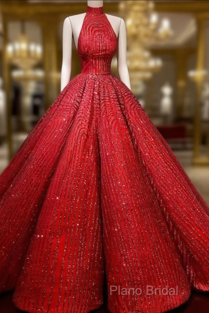 Ball Gown Red Formal Prom Dressese Sequins Shinning Long Formal Dresses Gowns Main image