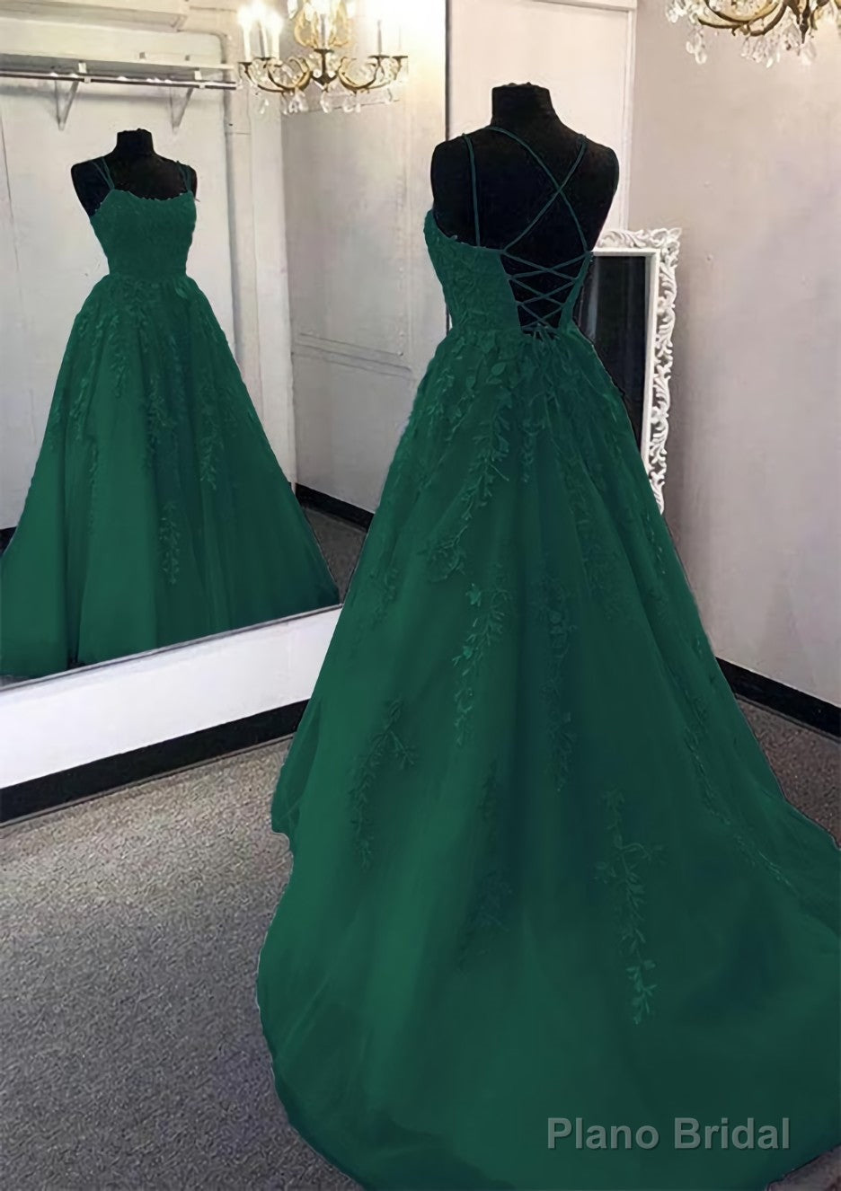 Ball Gown Scoop Neck Long/Floor-Length Tulle Prom Dresses Main image