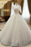 Ball Gown Sequins Tulle Sequins Backless With Beading Wedding Dresses