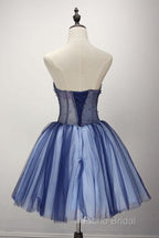 Ball Gown Strapless Short Tulle Homecoming Dresses With Beading
