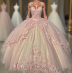 Ball Gown Sweet 16 Dresses Princess Quinceanera Dresses Lace Appliques Sweet 15 Party Formal Prom Ball Gowns