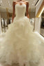 Ball-Gown Sweetheart Ruffles Court Train Organza Wedding Dresses