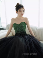 Ball Gown Sweetheart Tulle Black Formal Prom Dresses Formal Dresses