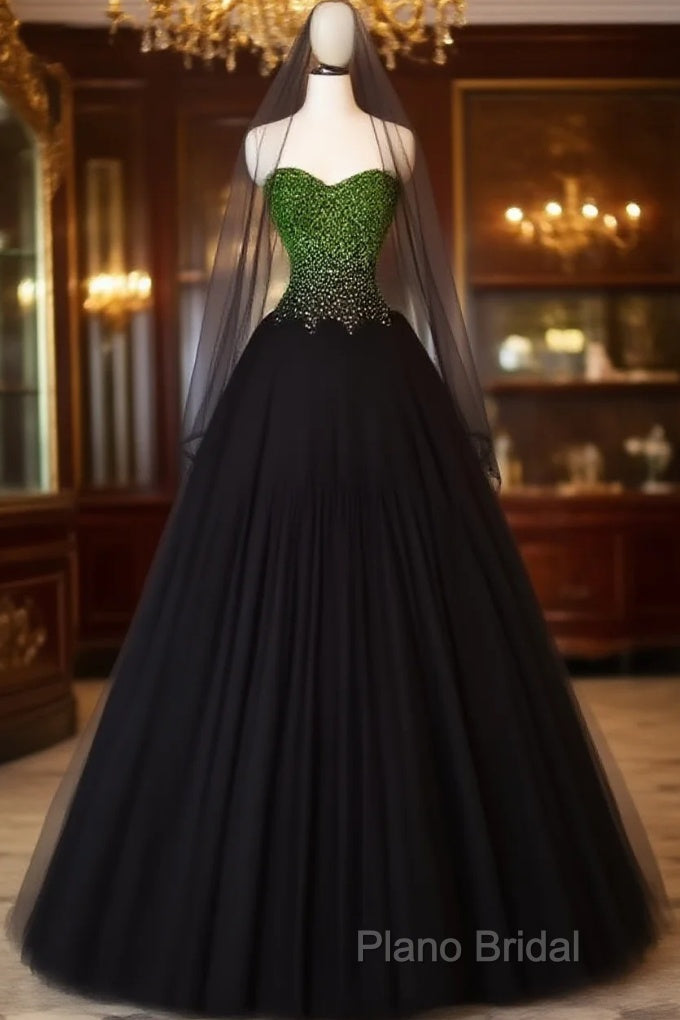 Ball Gown Sweetheart Tulle Black Formal Prom Dresses Formal Dresses Main image