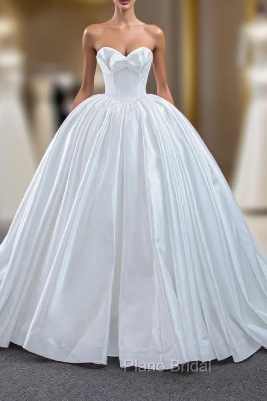 Ball Gown White Satin Sweetheart Wedding Dresses