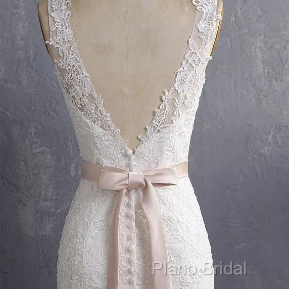 Bateau Neckline Mermaid Tulle Lace Wedding Dresses With Appliques Secondary image