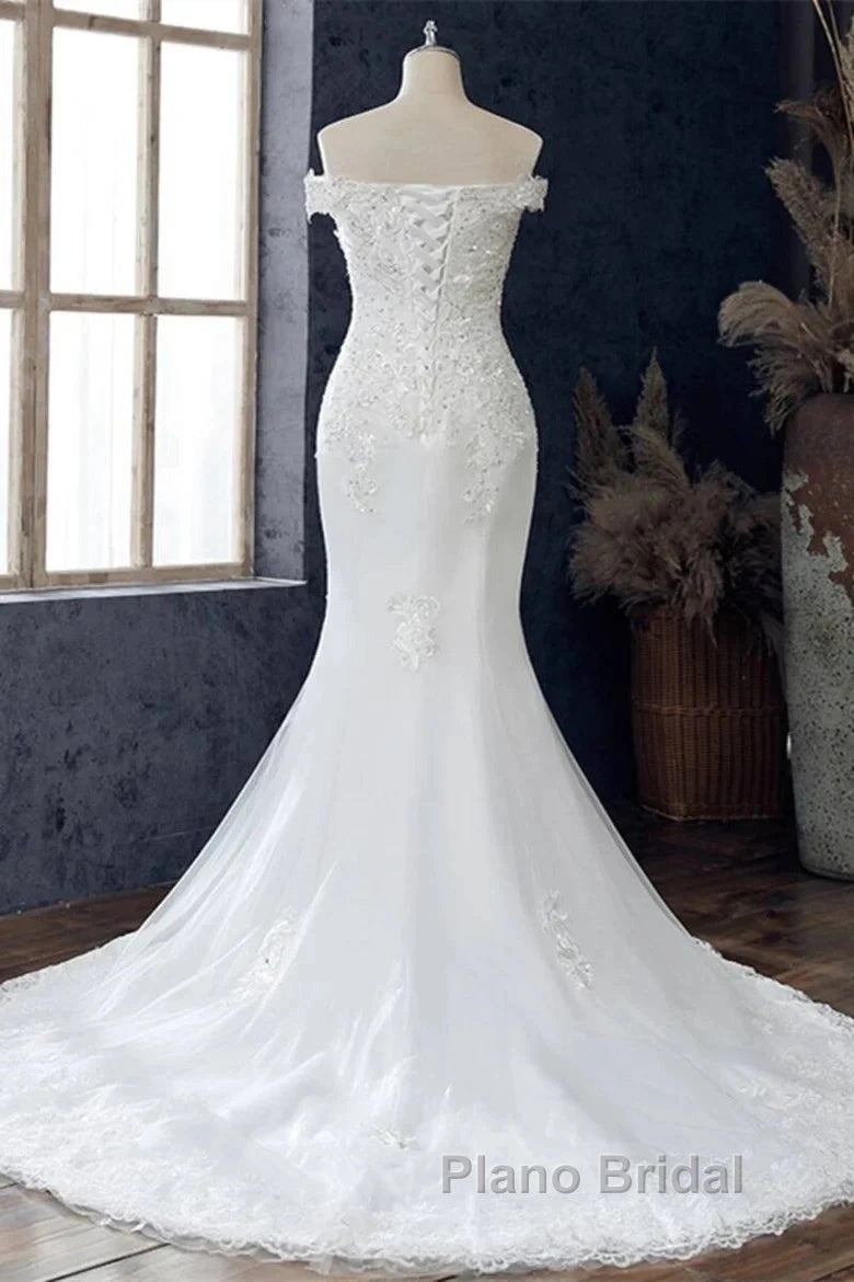 Beaded Embroidered Off-The-Shoulder Wedding Dresses Secondary image