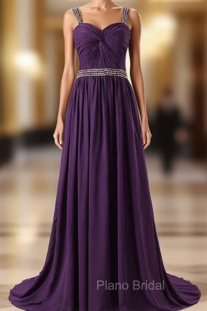 Beading A-line Chiffon Formal Prom Dresses Sweetheart Formal Prom Dresses Main image