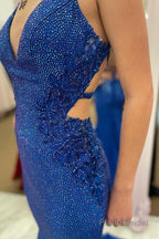 Beading V Neck Mermaid Prom Dress