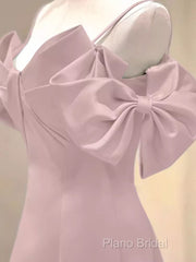 Beautiful A-Line Straps Pink Long Formal Prom Dresses