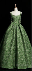 Beautiful Ball Gown Green Lace Formal Prom Gown Long Formal Prom Dresses