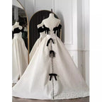 Beautiful Ball Gown Straps White Lace Long Formal Prom Dresses