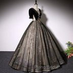 Beautiful Black Tulle Short Sleeves Long Party Dresses Black Short Sleeves Formal Prom Dresses Formal Prom Dresses shops