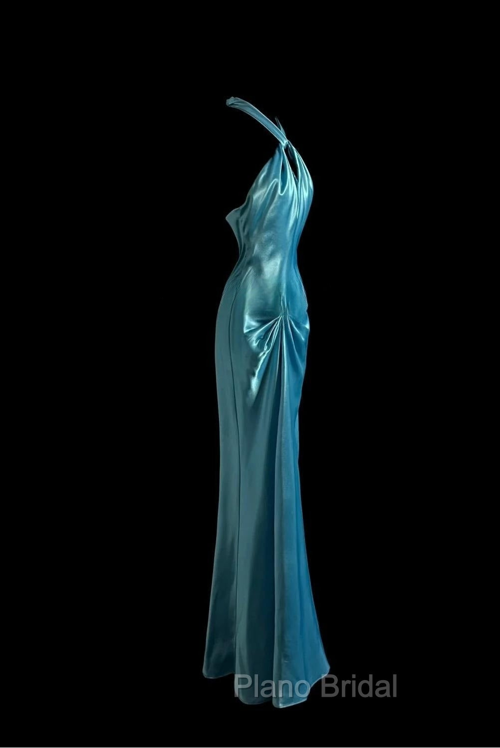 Beautiful Blue Halter Mermaid Backless Long Formal Prom Dresses Gorgeous Formal Evening Dresses Secondary image